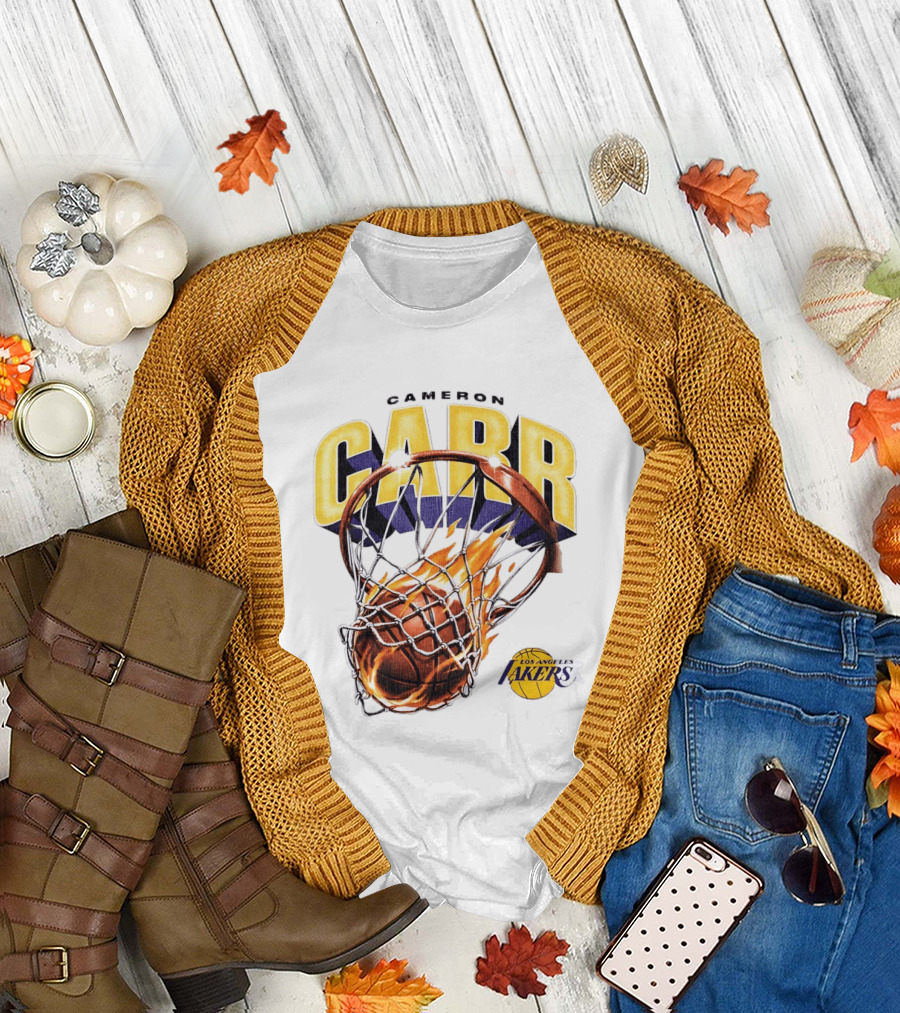 Cameron Carr Basketball Hoop Flame Los Angeles Lakers T-Shirt