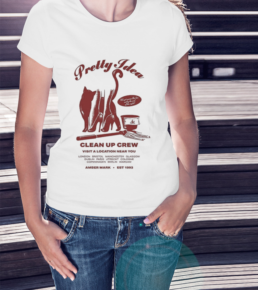 Pretty Idea Clean Up Crew Visit: Denver Columbus Annapolis Albuquerque 1973 T-Shirt