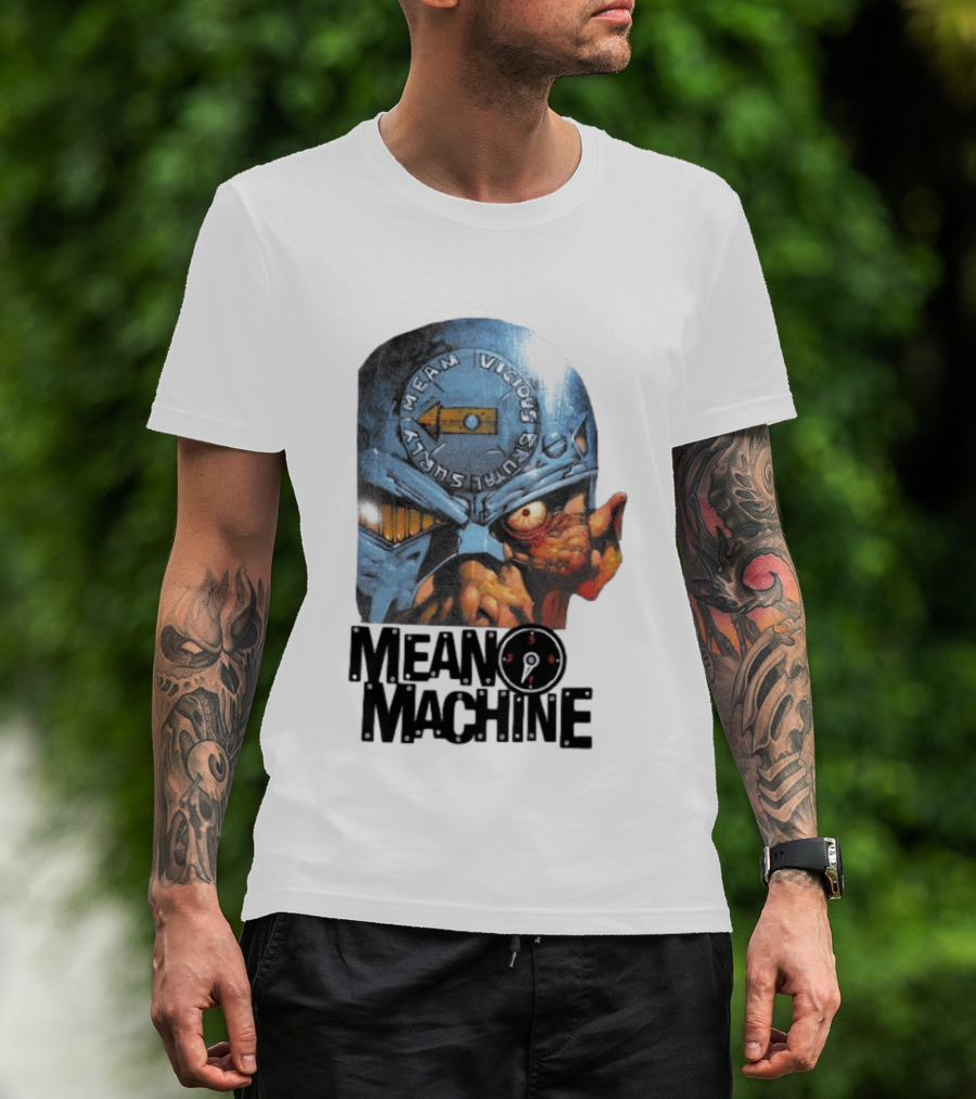 Mean Machine Mean Vicious Brutal Surly 2000 AD T-Shirt