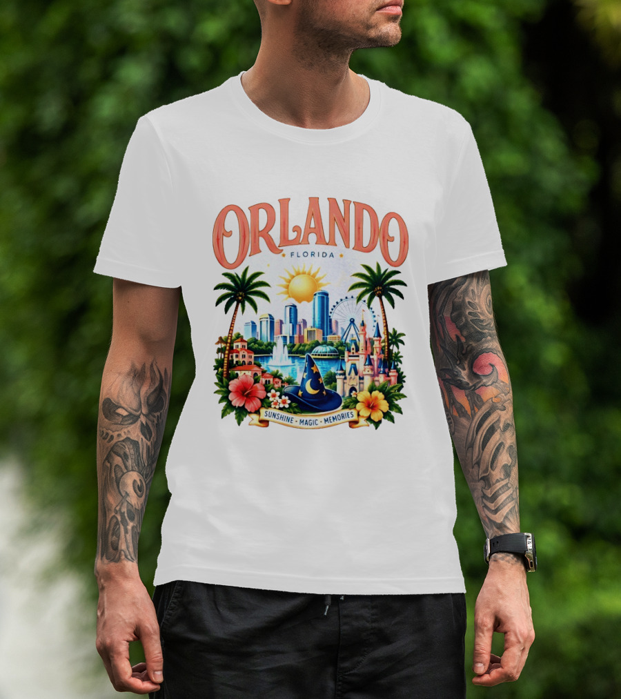 Orlando Florida Sunshine Magic Memories Skyline Adventure T-Shirt