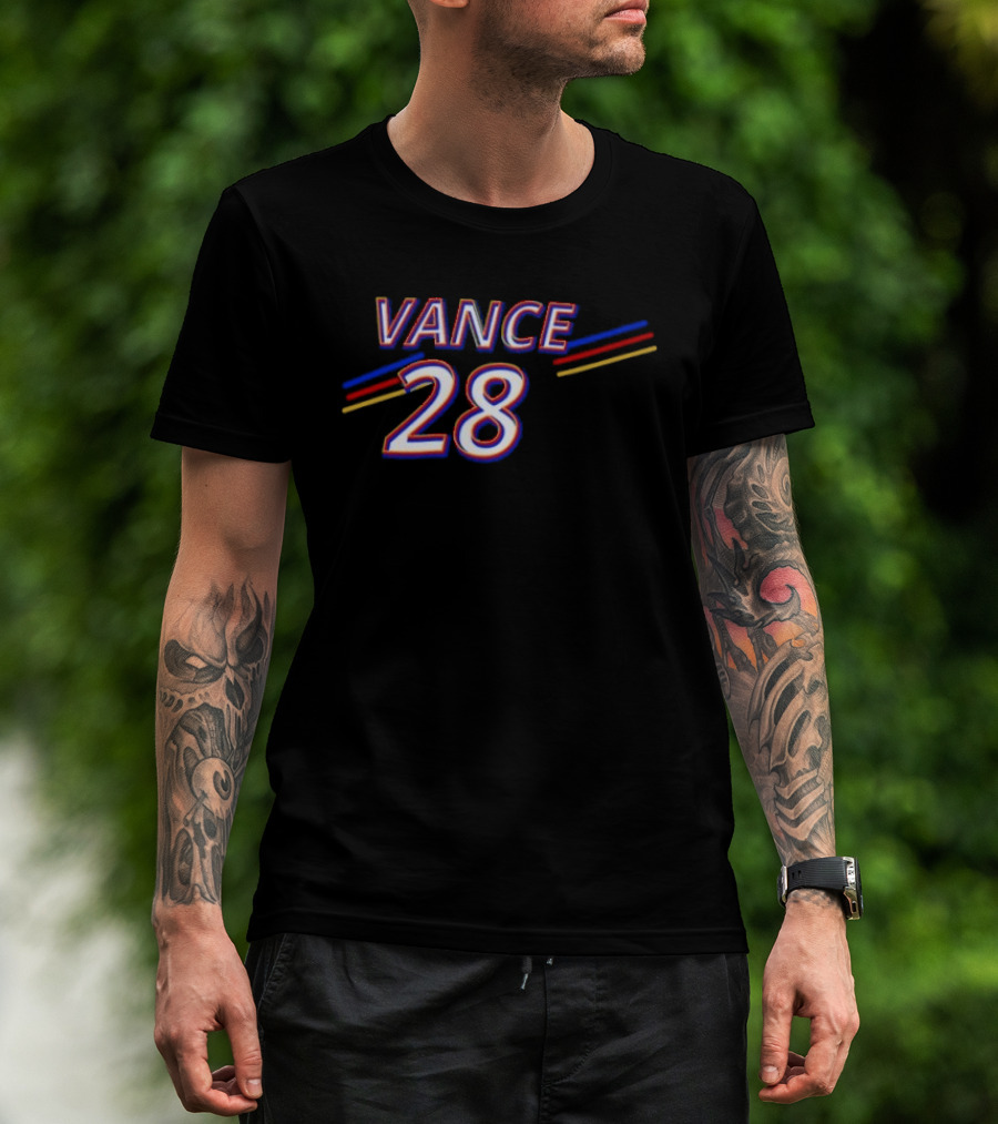 Vance 28 Vintage Striped Red Blue Yellow T-Shirt