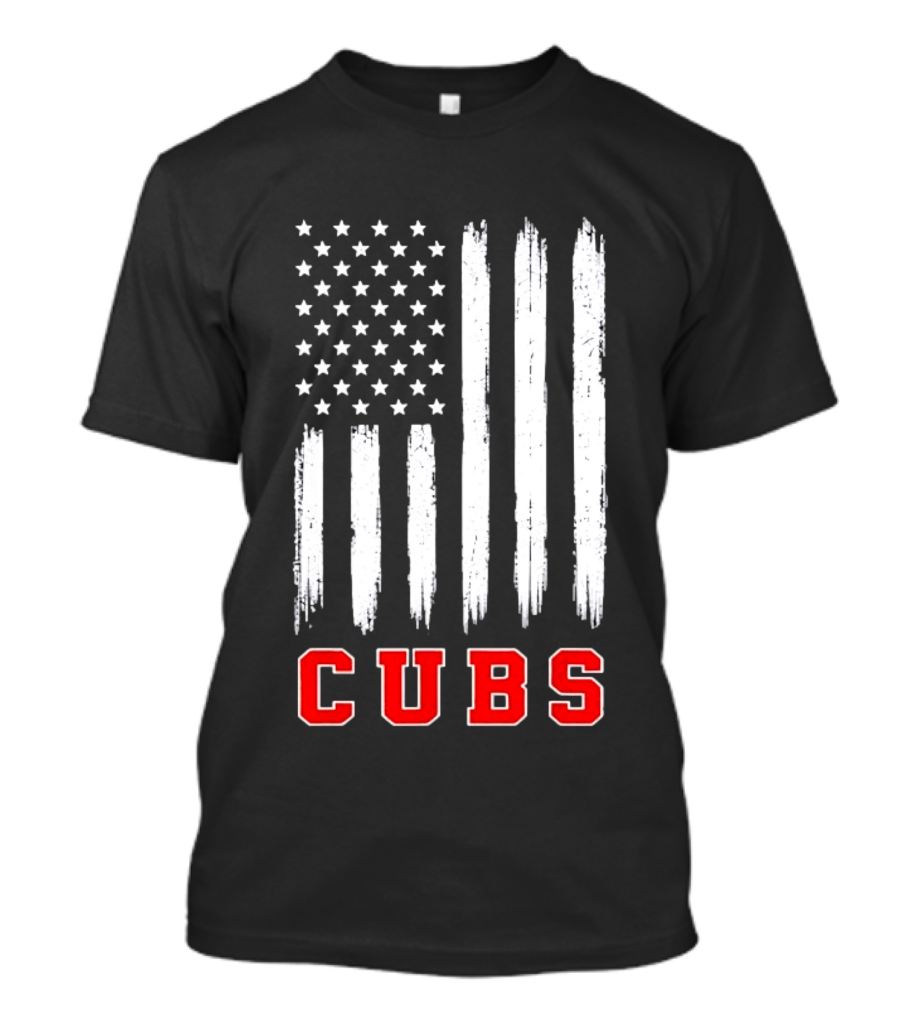 Cubs Distressed American Flag Stars And Stripes T-Shirt