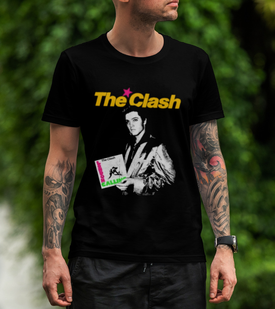 The Clash Elvis Presley London Calling Album Image T-Shirt