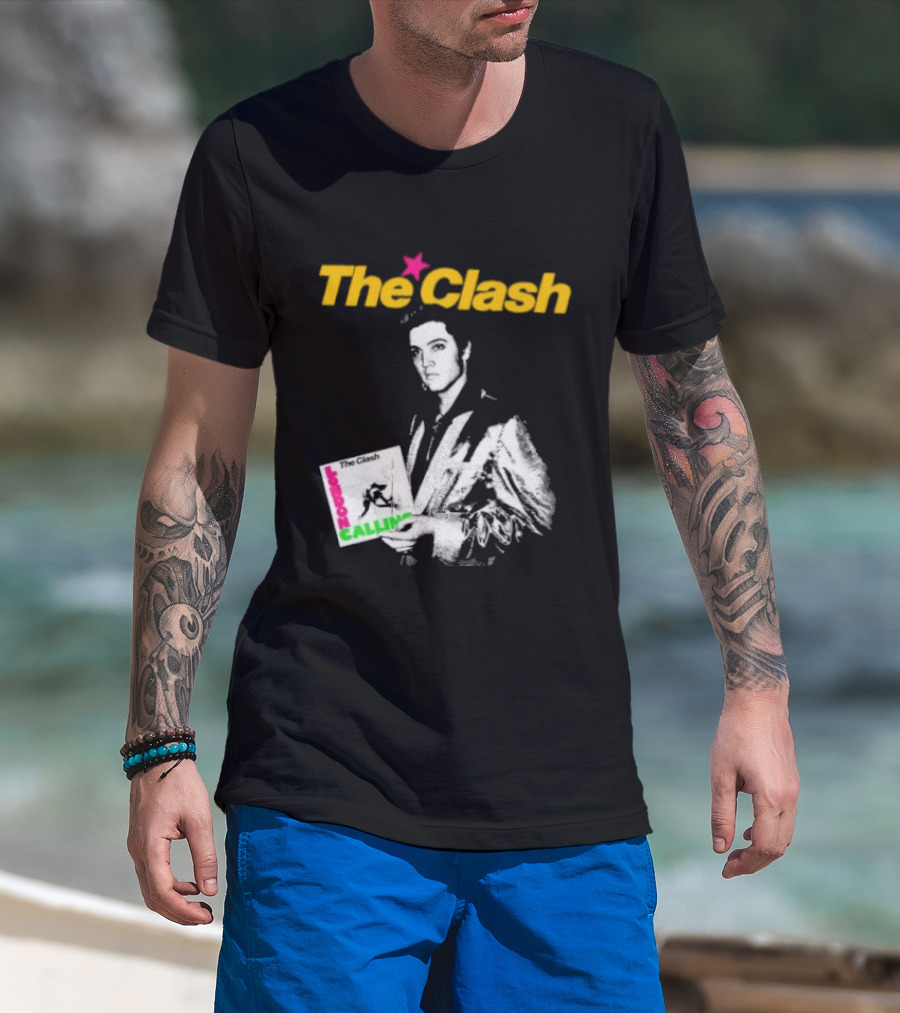 The Clash Elvis Presley London Calling Album Image T-Shirt