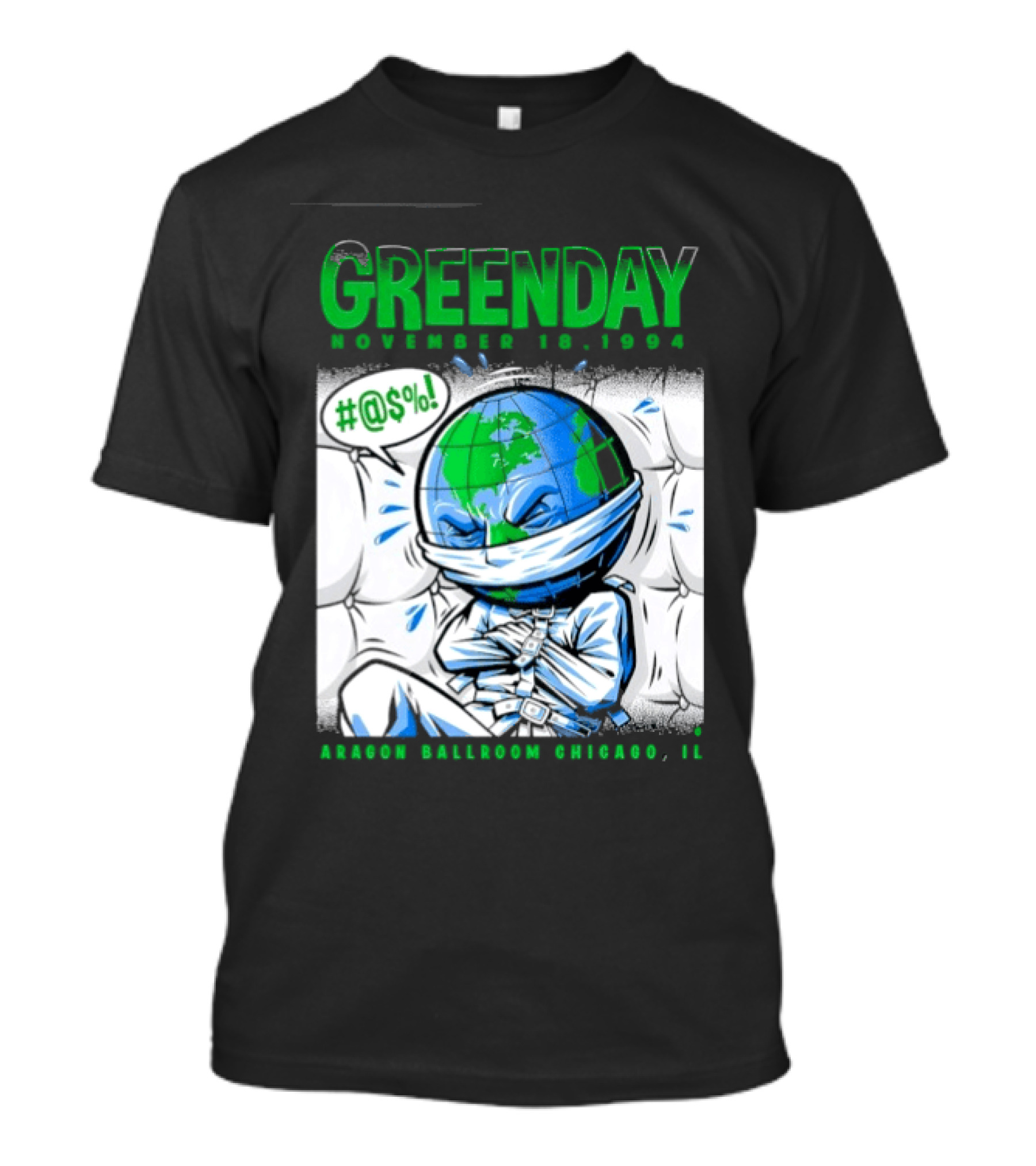 Greenday November 18 1994 Aragon Ballroom Chicago IL Earth T-Shirt