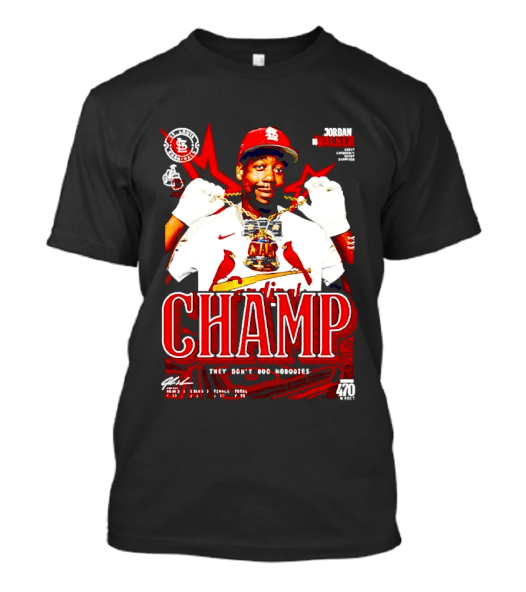 Jordan Walker St. Louis Cardinals Home Run Derby Champ They Don't Boo Nobodies T-Shirt