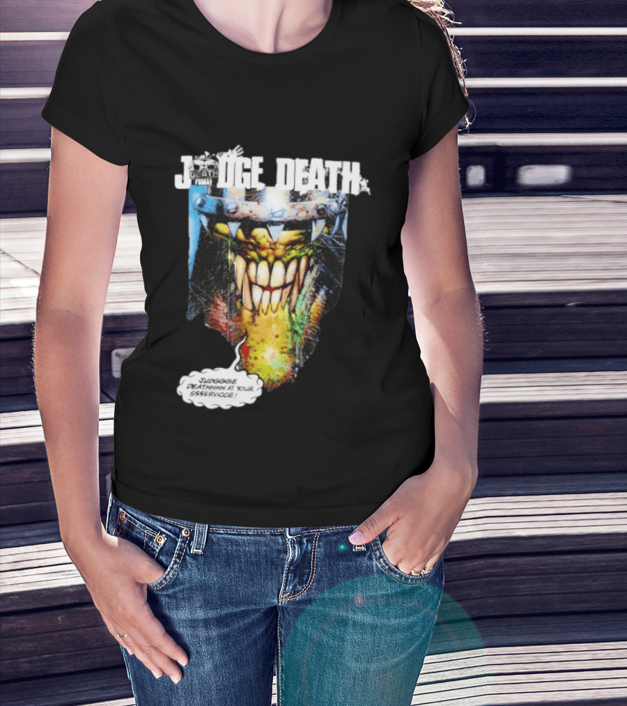 Judge Death 2000 AD Comic Book Character Jugggge Deathhhh At Your Sssservice T-Shirt