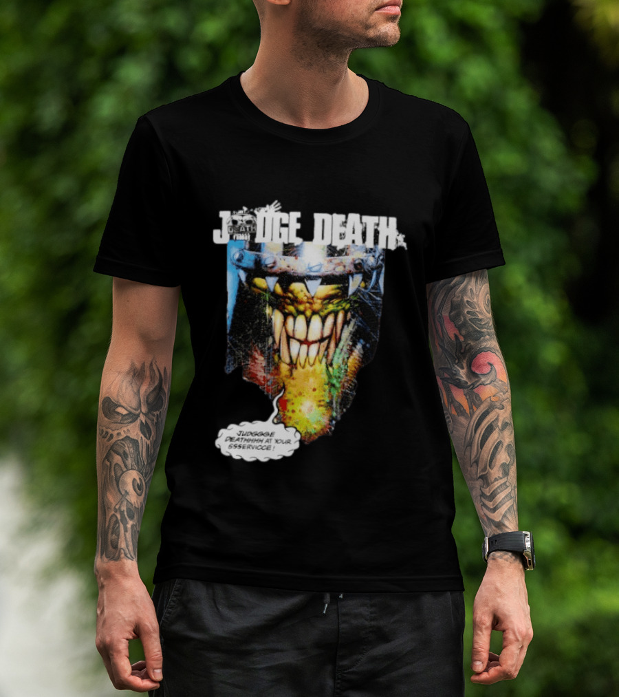 Judge Death 2000 AD Comic Book Character Jugggge Deathhhh At Your Sssservice T-Shirt