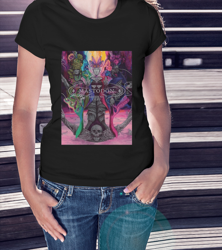 Mastodon Marrow Deep Psychedelic Album Art With Skull And Figures T-Shirt