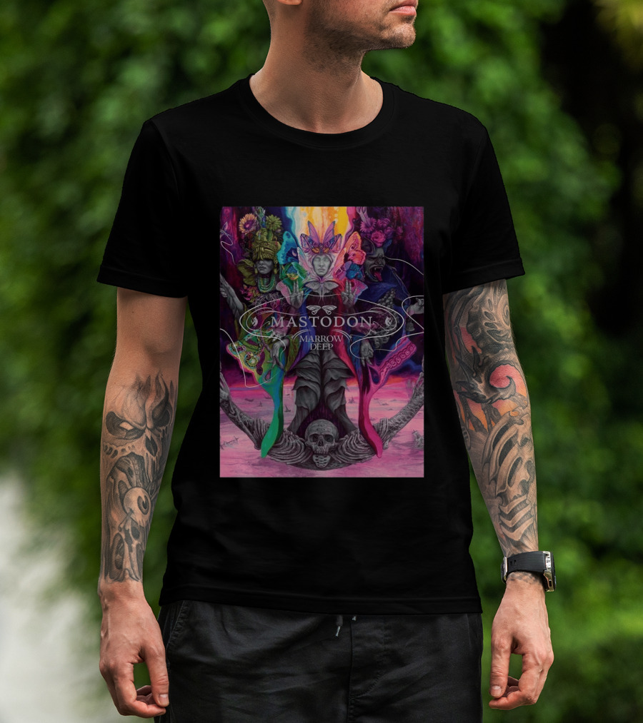 Mastodon Marrow Deep Psychedelic Album Art With Skull And Figures T-Shirt
