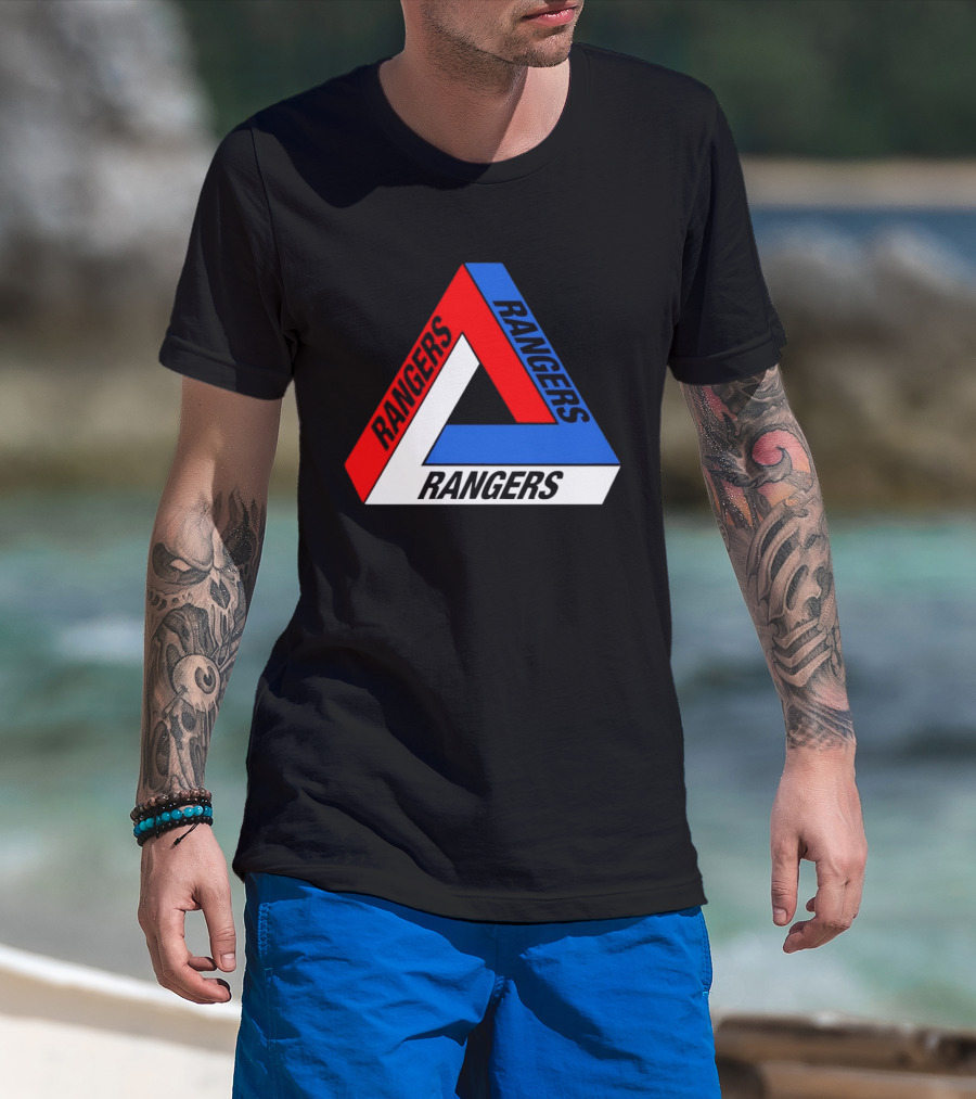 Rangers Penrose Triangle Optical Illusion Sports T-Shirt