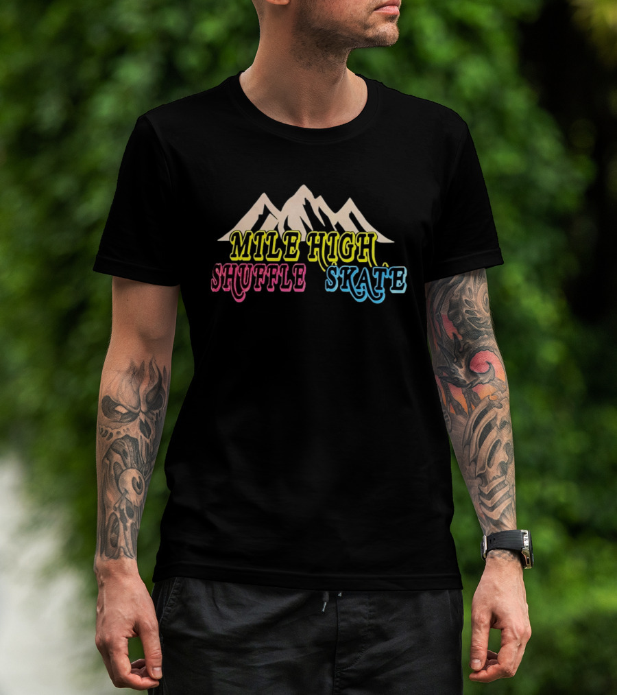 Mile High Shuffle Skate Roller Skating Mountain T-Shirt