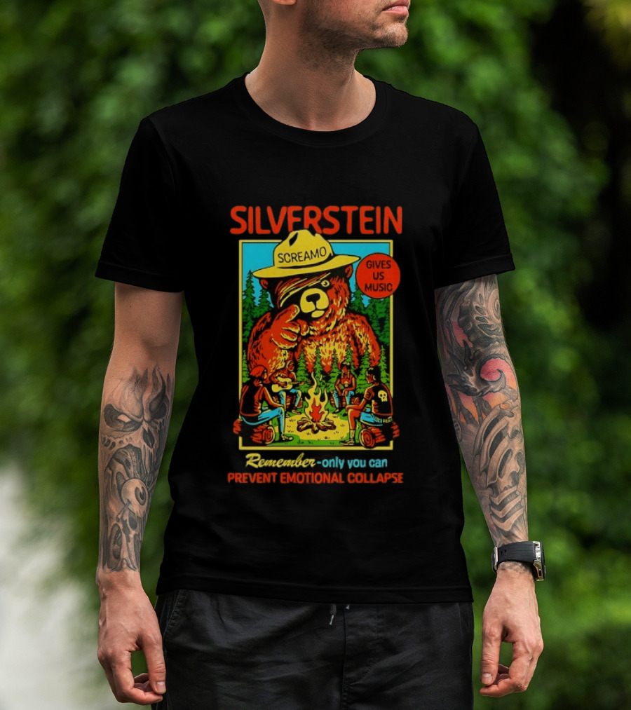 Silverstein Screamo Bear Gives Us Music Prevent Emotional Collapse T-Shirt
