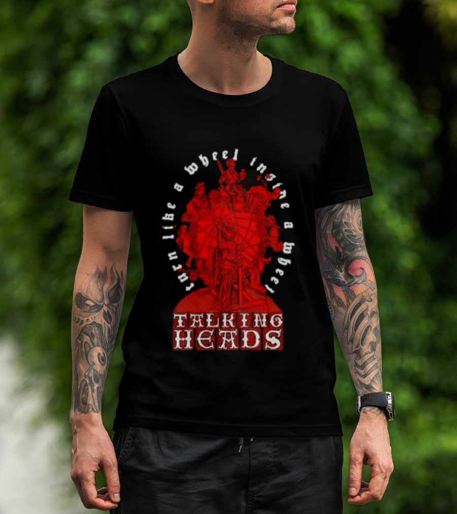 Talking Heads Turn Like A Wheel Inside A Wheel Red T-Shirt
