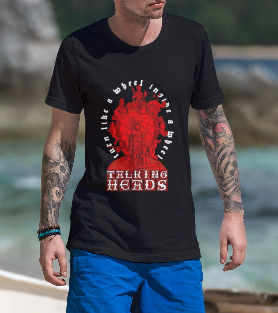 Talking Heads Turn Like A Wheel Inside A Wheel Red T-Shirt