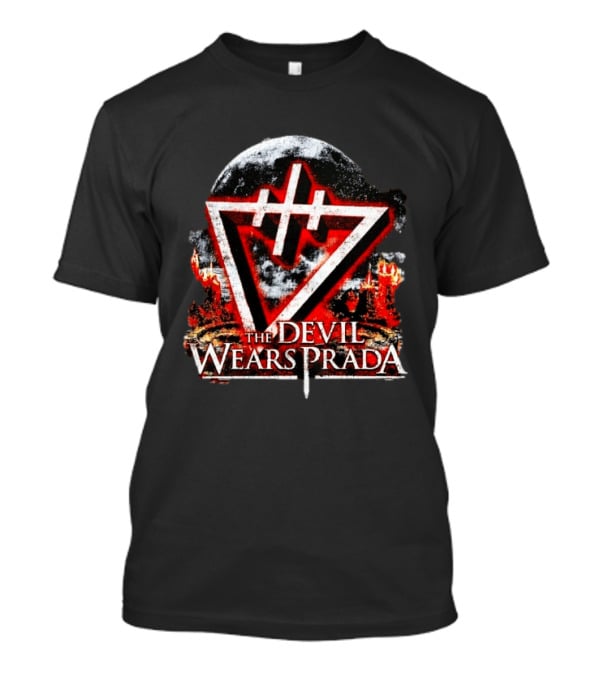 The Devil Wears Prada Metalcore Band Hardcore Triangular Symbol And Flames T-Shirt