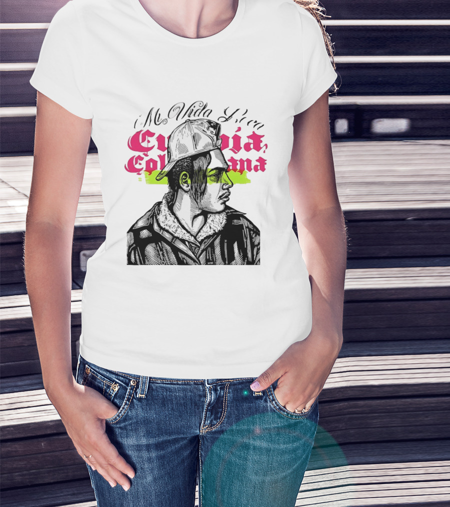 Mi Vida Loca Cultura Colombiana Urban Chicano Streetwear T-Shirt