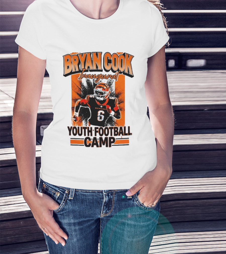 Bryan Cook Inaugural Youth Football Camp Cincinnati Bengals Player Number 6 T-Shirt