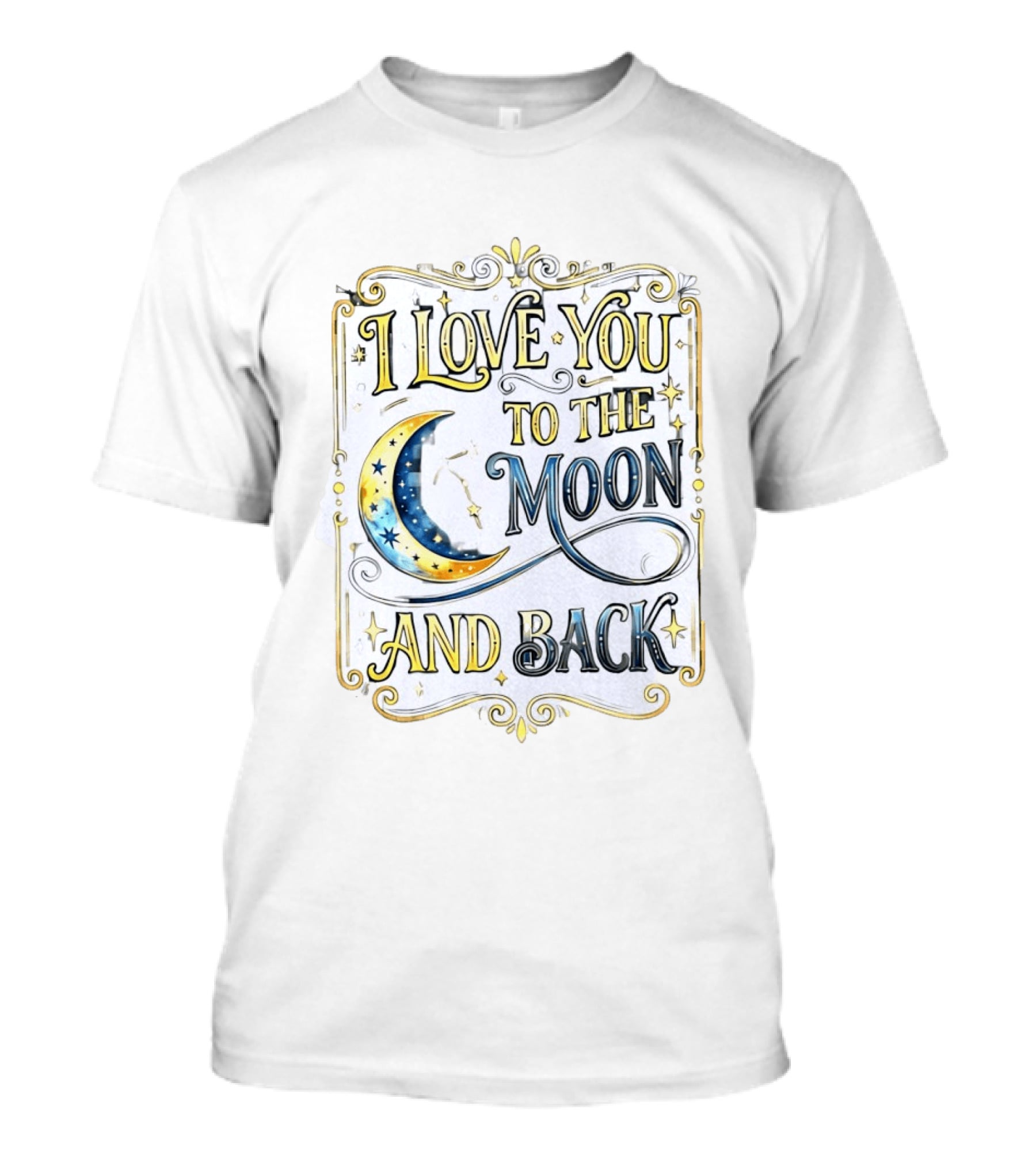 I Love You To The Moon And Back Celestial Stars Moon T-Shirt