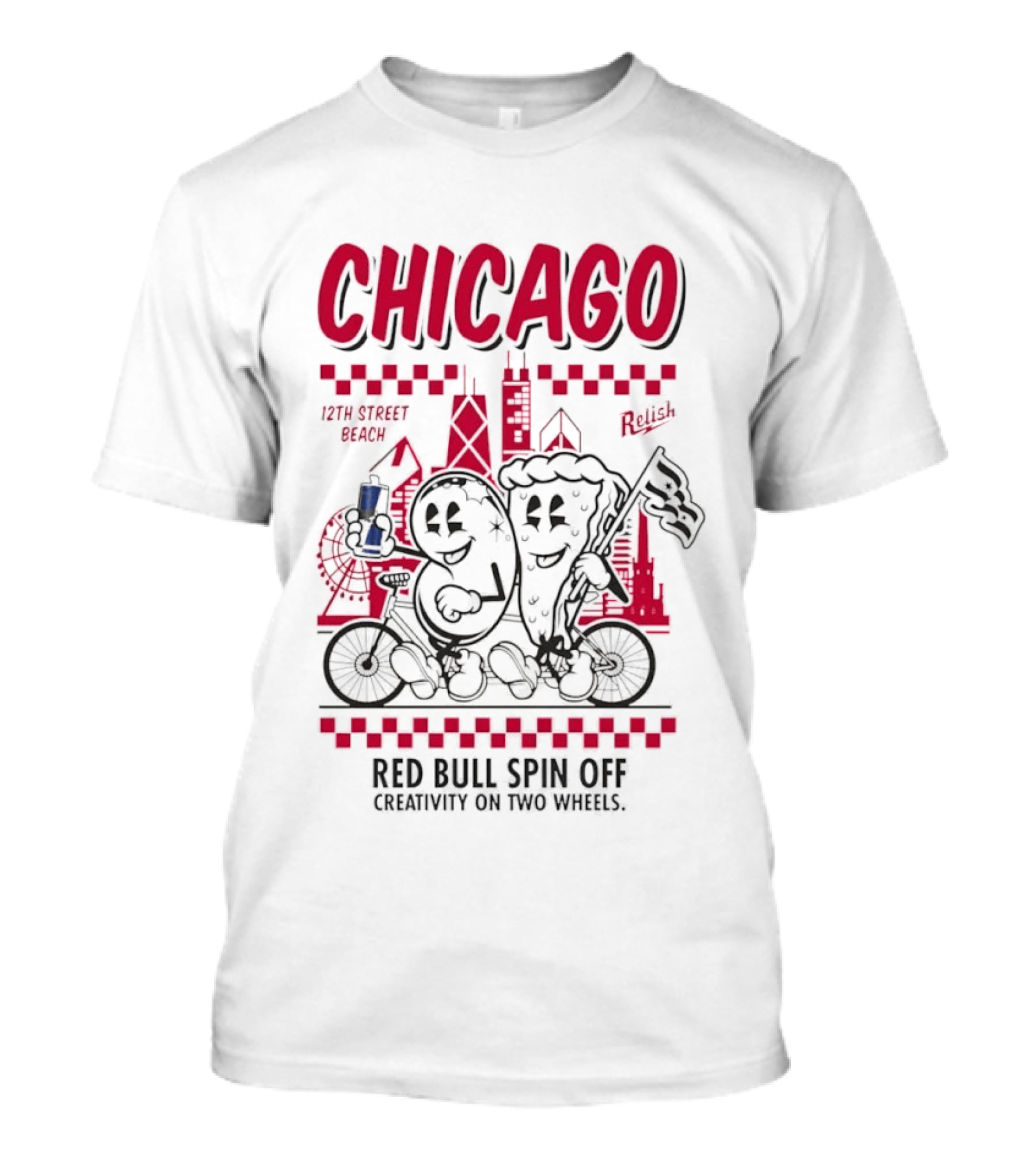 Chicago 12th Street Beach Red Bull Spin Off Creativity On Two Wheels Relish T-Shirt