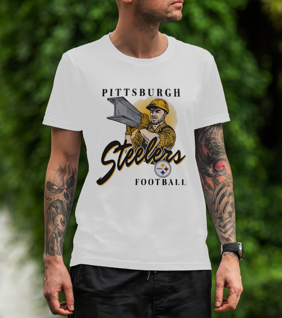 Pittsburgh Steelers Football Construction Worker Strength T-Shirt