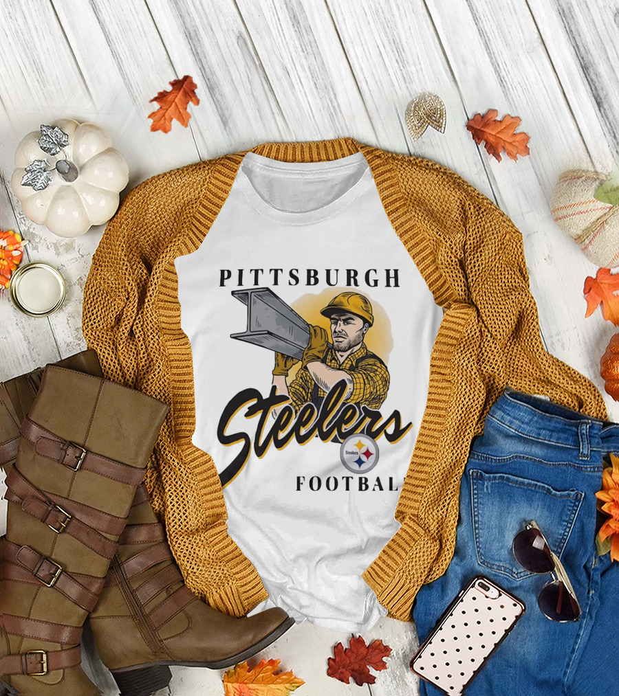 Pittsburgh Steelers Football Construction Worker Strength T-Shirt