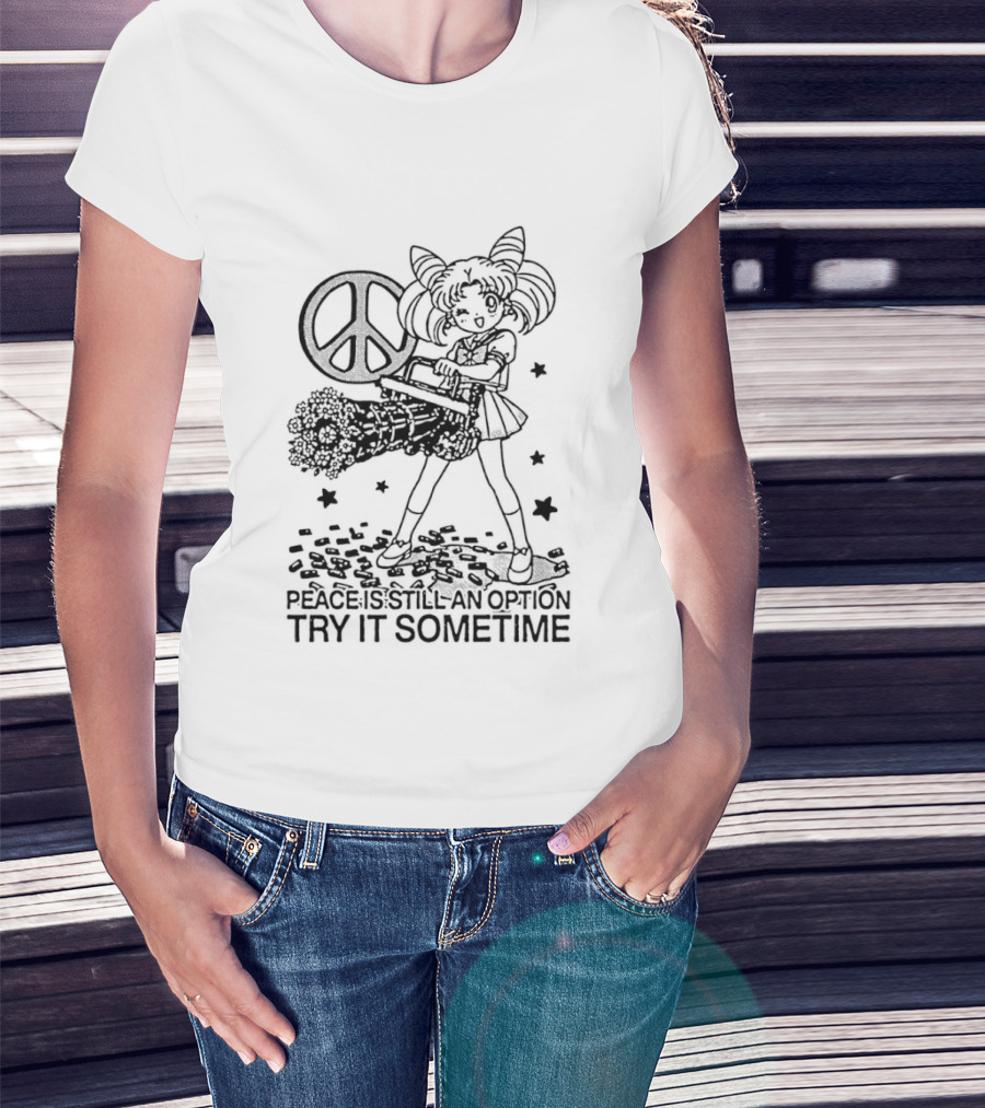 Sailor Moon Peace Sign Option Try It Sometime Anime Manga T-Shirt