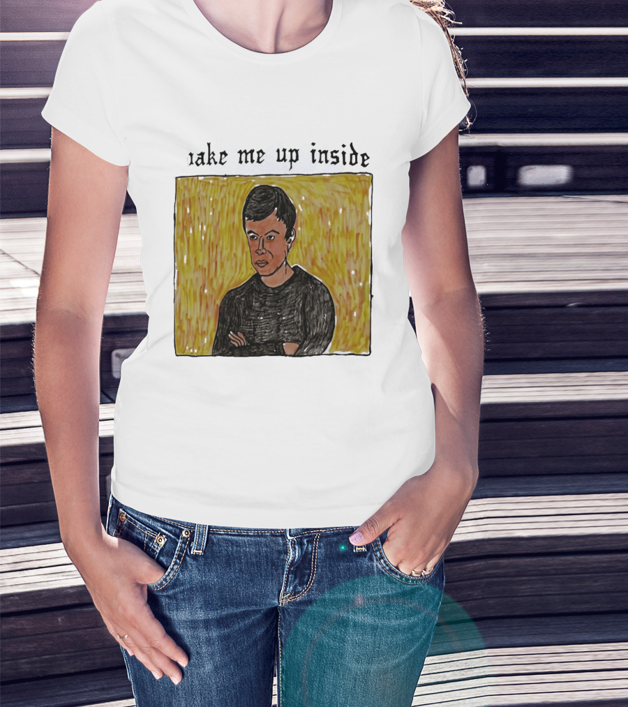 The Rehearsal 2 Wake Me Up Inside Meme Illustration With Contemplative Character On Yellow T-Shirt