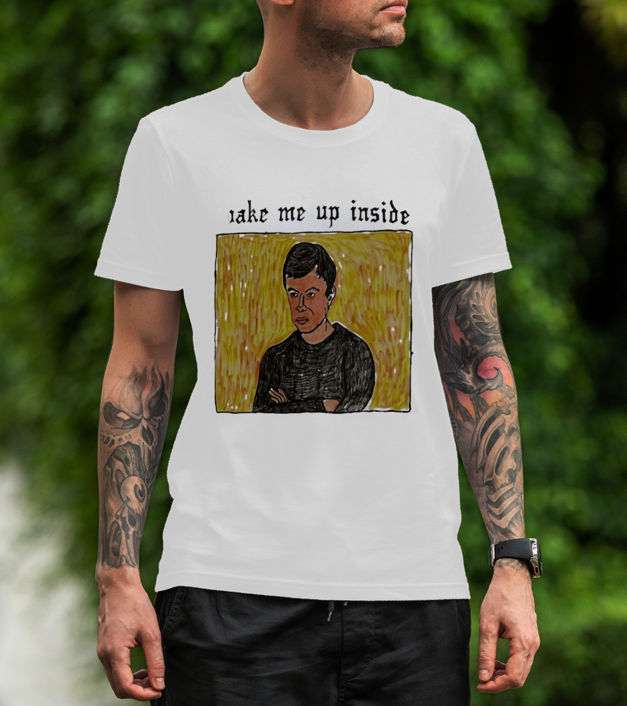 The Rehearsal 2 Wake Me Up Inside Meme Illustration With Contemplative Character On Yellow T-Shirt