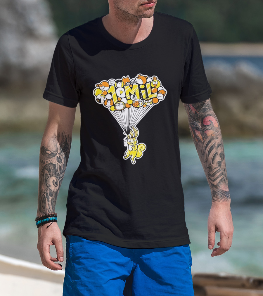 10 Mil Squirrel Cartoon Balloon Animals T-Shirt