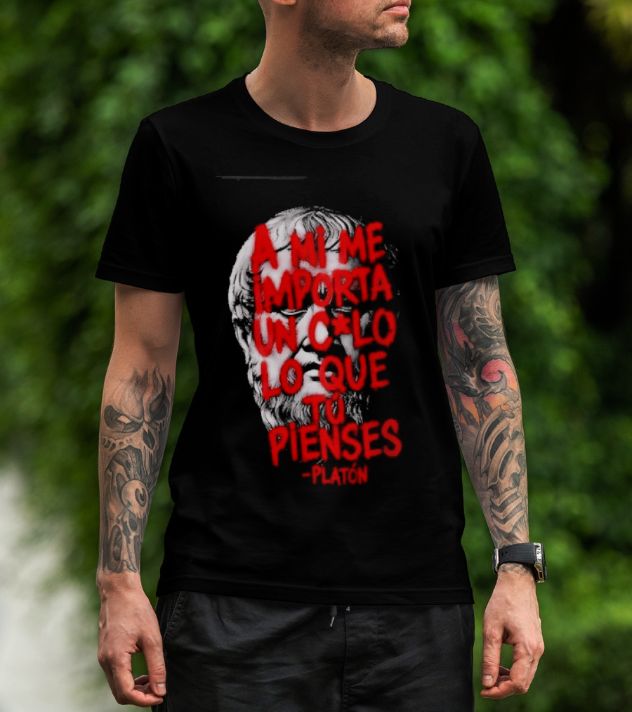 A Mi Me Importa Un Culo Lo Que Tu Pienses Platón Skull T-Shirt