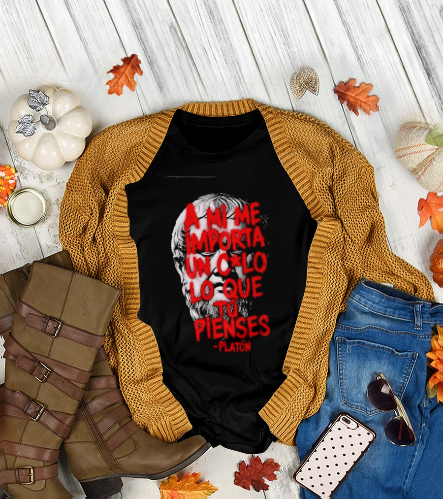 A Mi Me Importa Un Culo Lo Que Tu Pienses Platón Skull T-Shirt