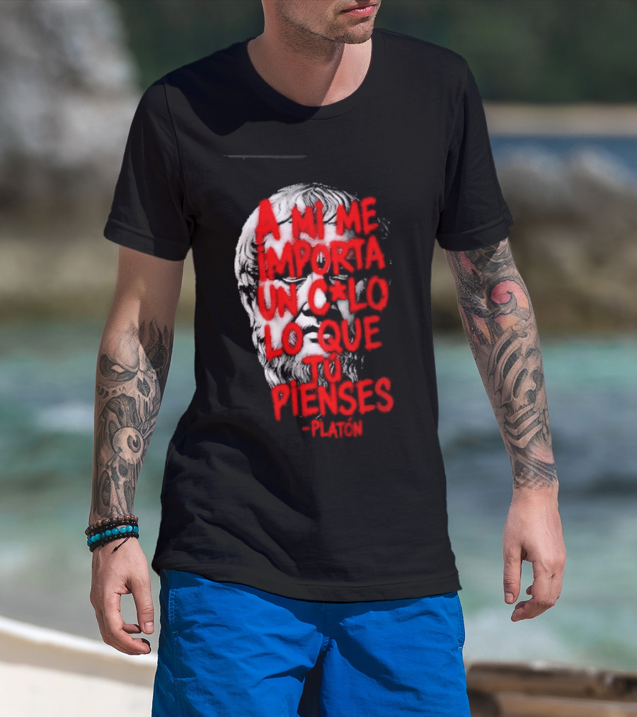 A Mi Me Importa Un Culo Lo Que Tu Pienses Platón Skull T-Shirt