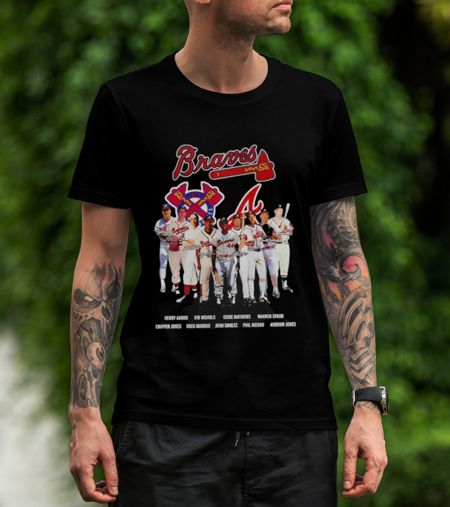 Atlanta Braves Legends Aaron Nichols Mathews Spahn Jones Maddux Smoltz Niekro T-Shirt