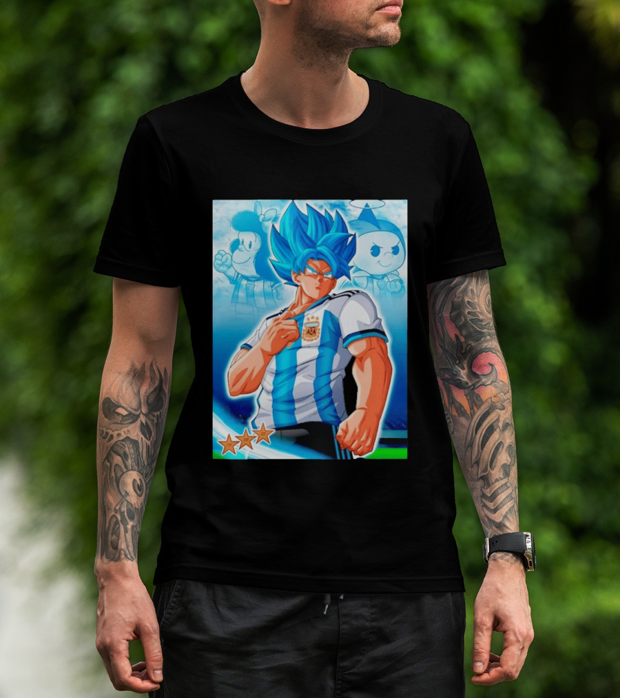 Super Saiyan Goku Dragon Ball Argentina AFA Jersey Victory Stars T-Shirt