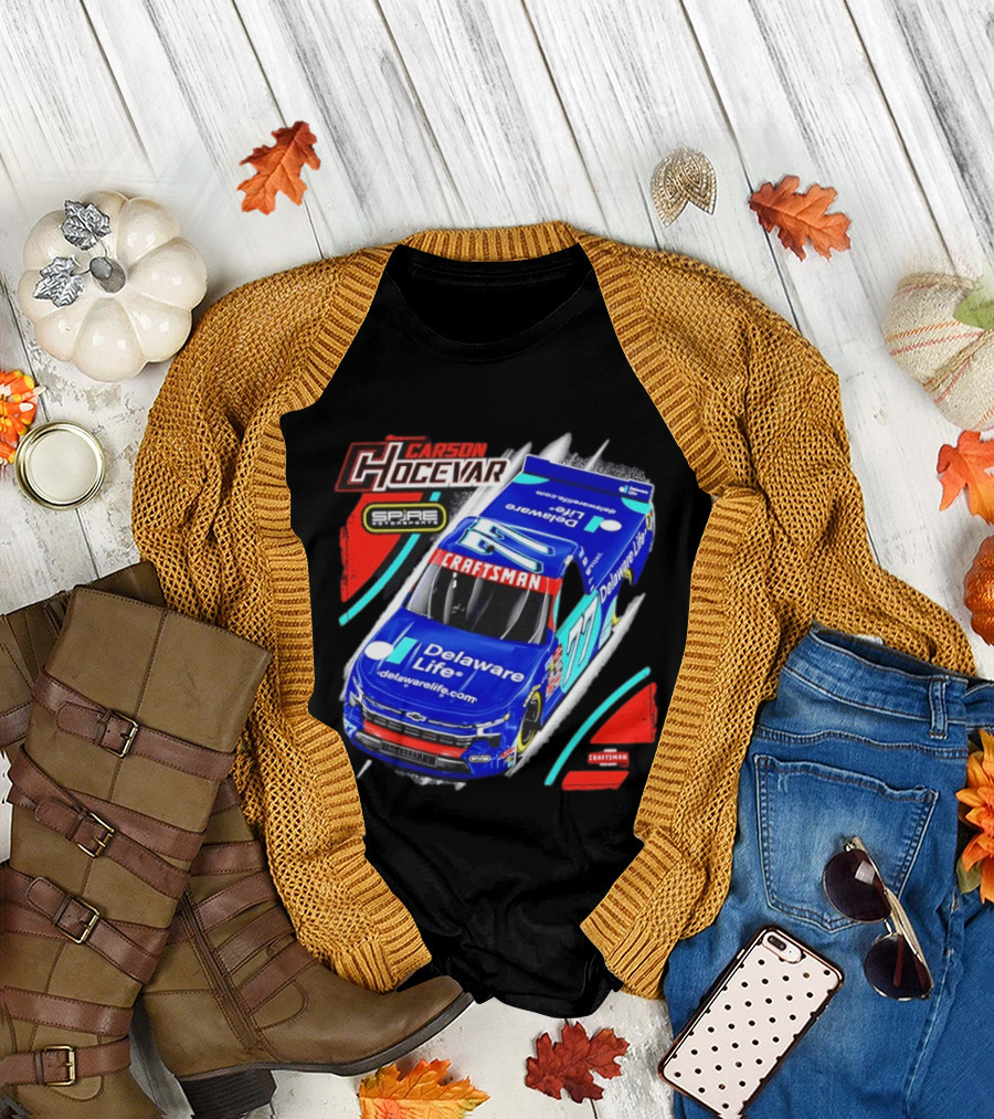 Carson Hocevar Spire Motorsports #77 Delaware Life Craftsman Racing T-Shirt