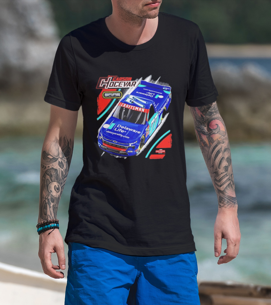 Carson Hocevar Spire Motorsports #77 Delaware Life Craftsman Racing T-Shirt
