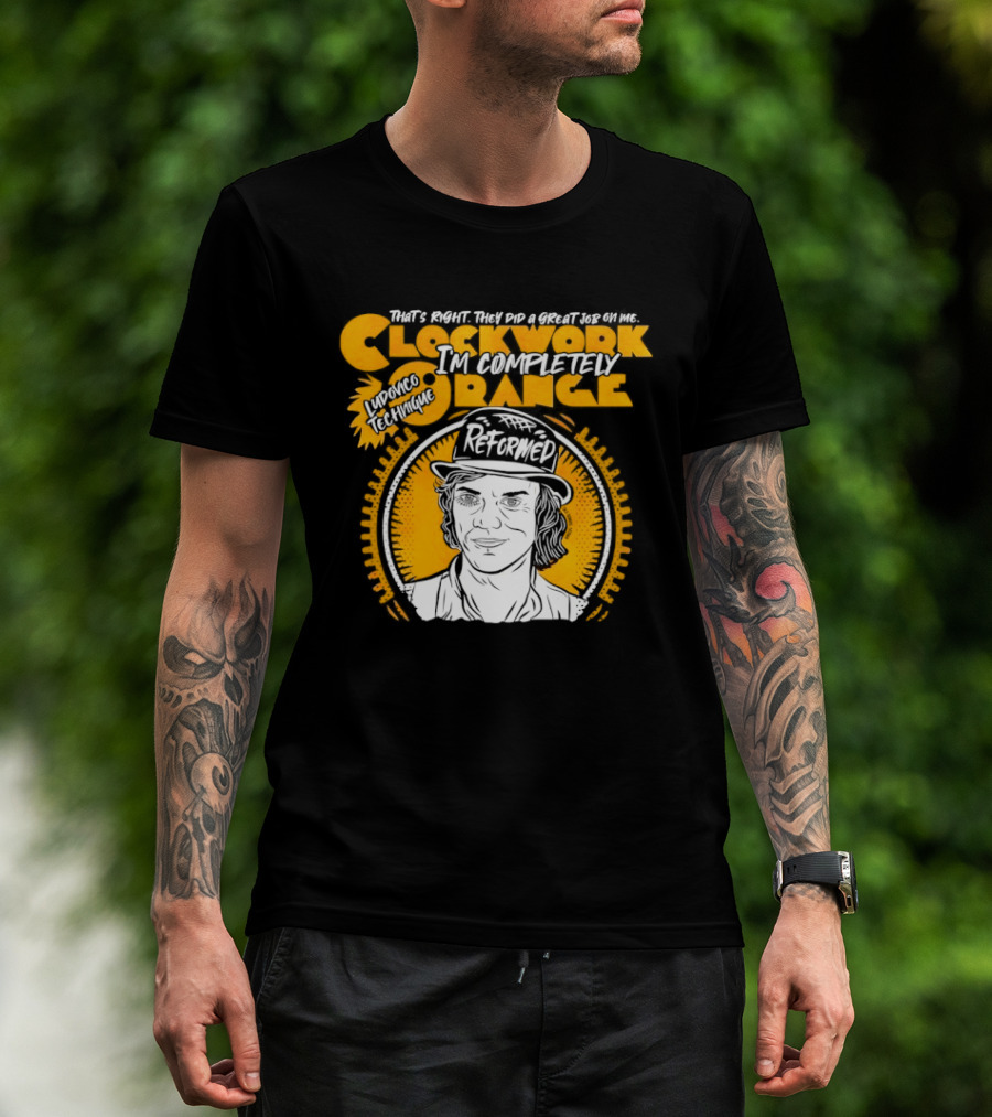 Work Orange Ludovico Technique Alex DeLarge Reformed Iconic Film T-Shirt