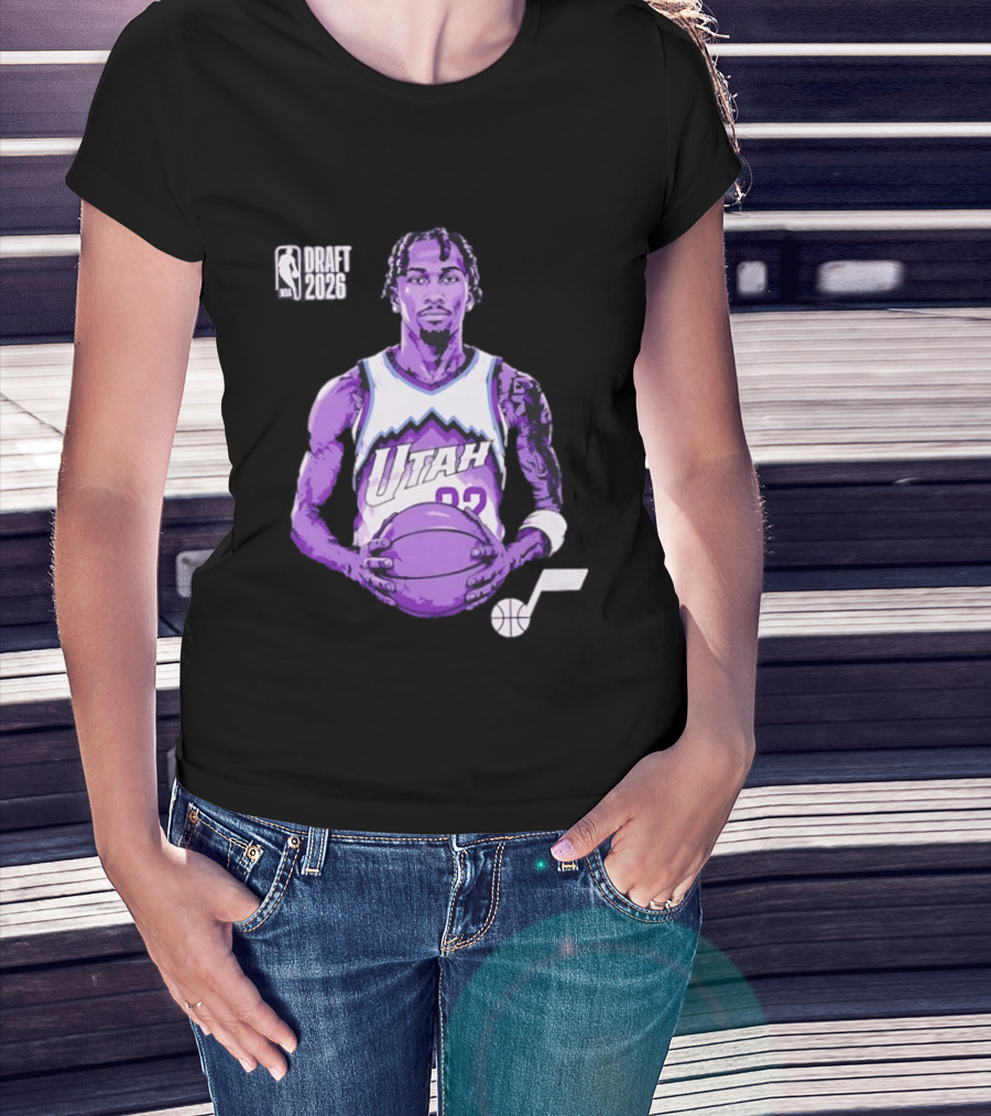 Utah Jazz 2026 NBA Draft Darryn Peterson Fade Basketball T-Shirt