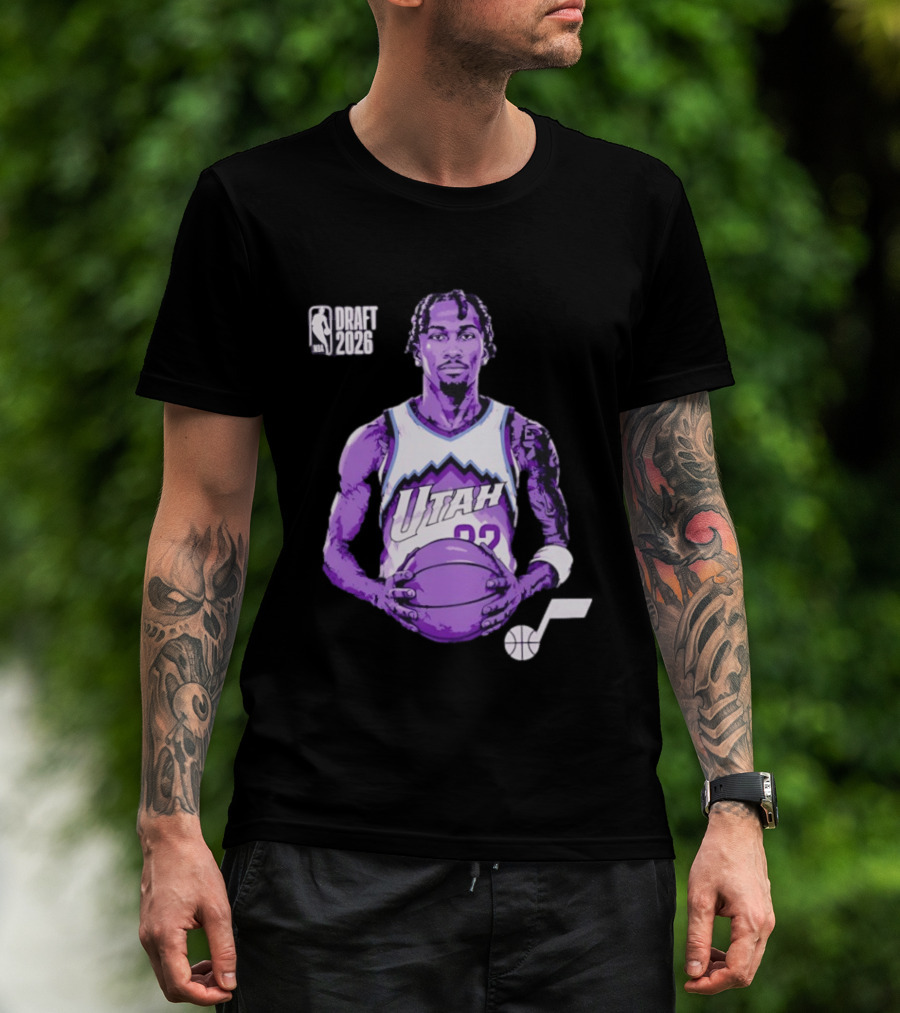 Utah Jazz 2026 NBA Draft Darryn Peterson Fade Basketball T-Shirt