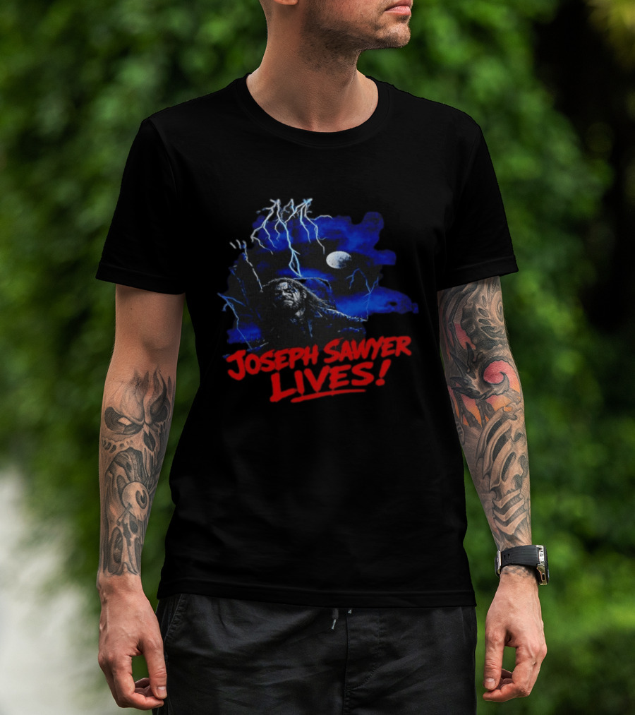 Joseph Sawyer Lives Zombie Resurrection With Lightning And Moon T-Shirt
