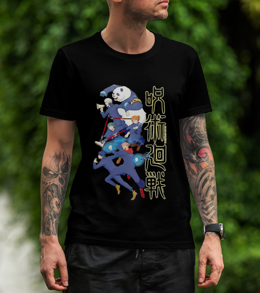 Jujutsu Kaisen Group Yuji Itadori Panda Megumi Fushiguro Nobara Kugisaki Anime Characters T-Shirt