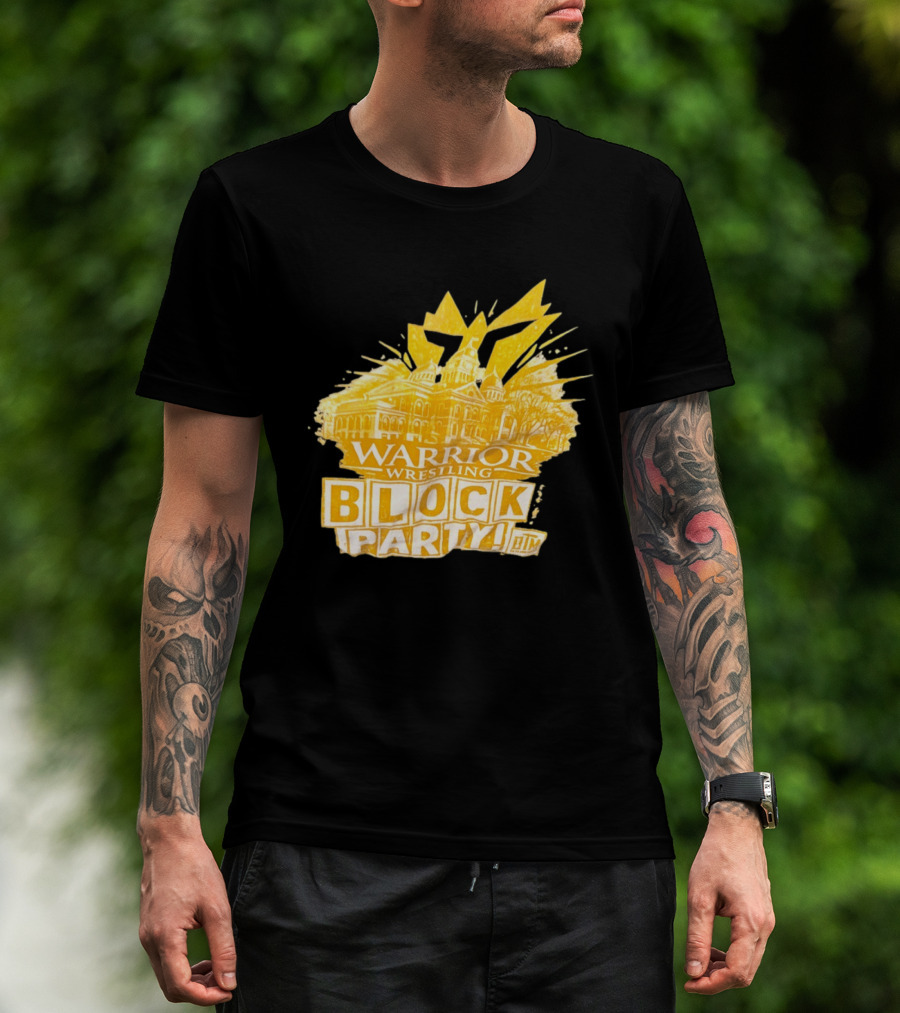 Warrior Wrestling Block Party BTM Yellow Graffiti Explosion T-Shirt