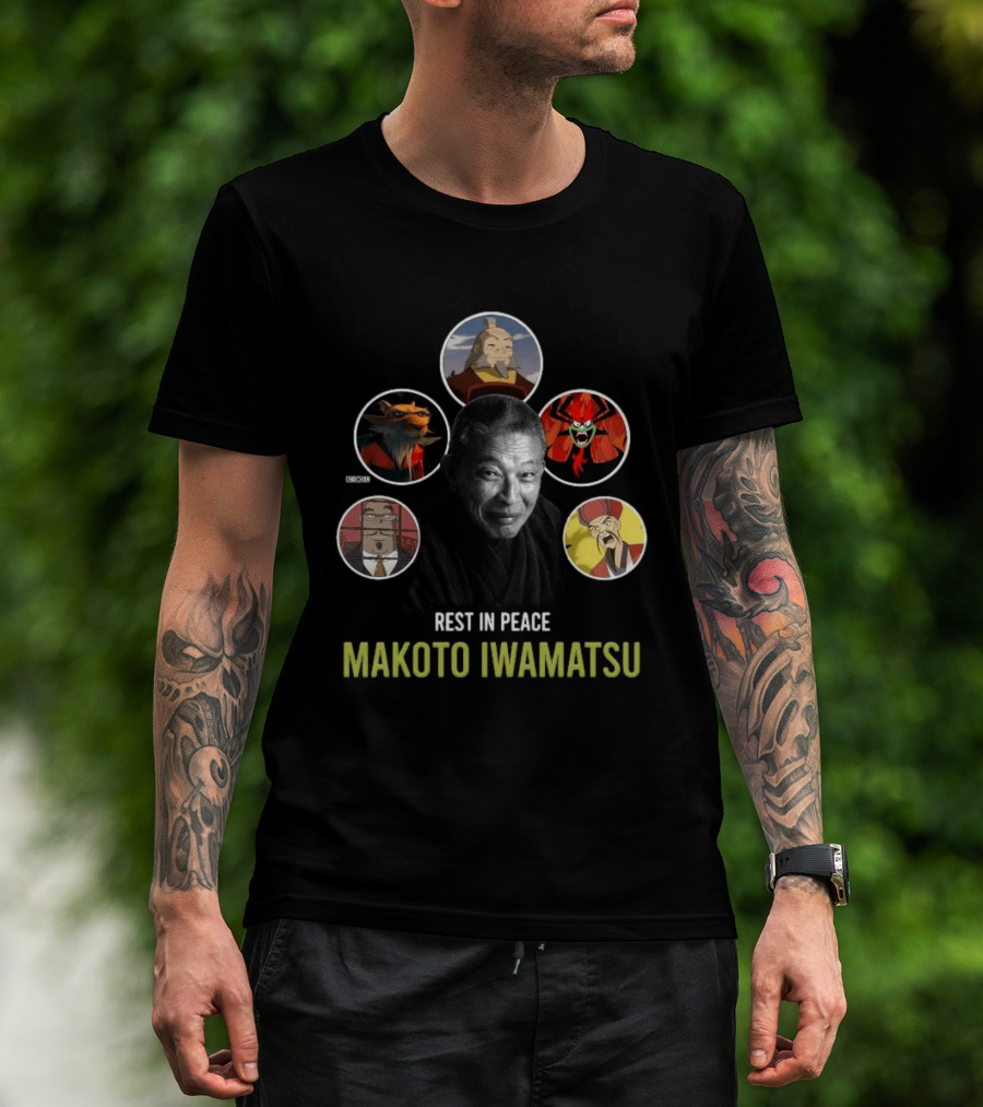 Rest In Peace Makoto Iwamatsu Uncle Iroh Aku Splinter Happy Cat Image T-Shirt