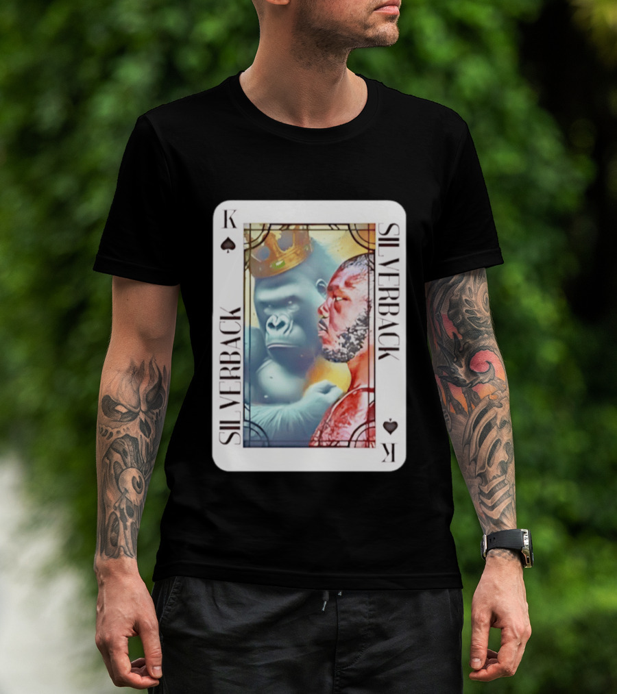 Silverback King Of Spades Gorilla Playing Card T-Shirt