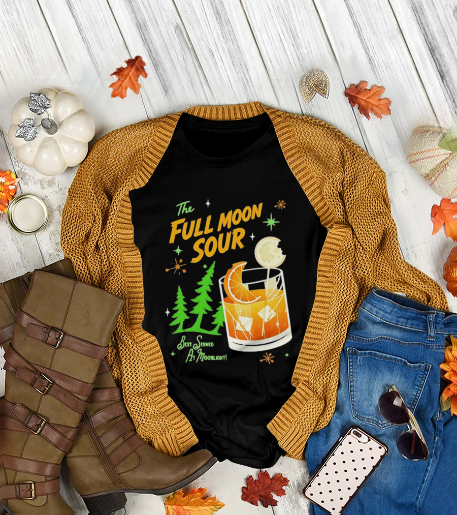 The Full Moon Sour Best Served at Moonlight with Citrus and Pine Trees T-Shirt