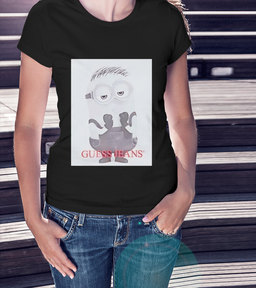 Minion Guess Jeans Despicable Me Goggle Wearing Cartoon T-Shirt