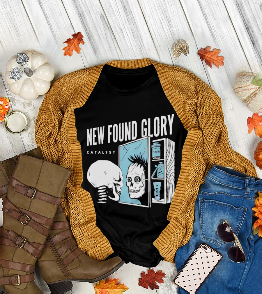 New Found Glory Catalyst Reflective Skull Punk Rock Alternative T-Shirt