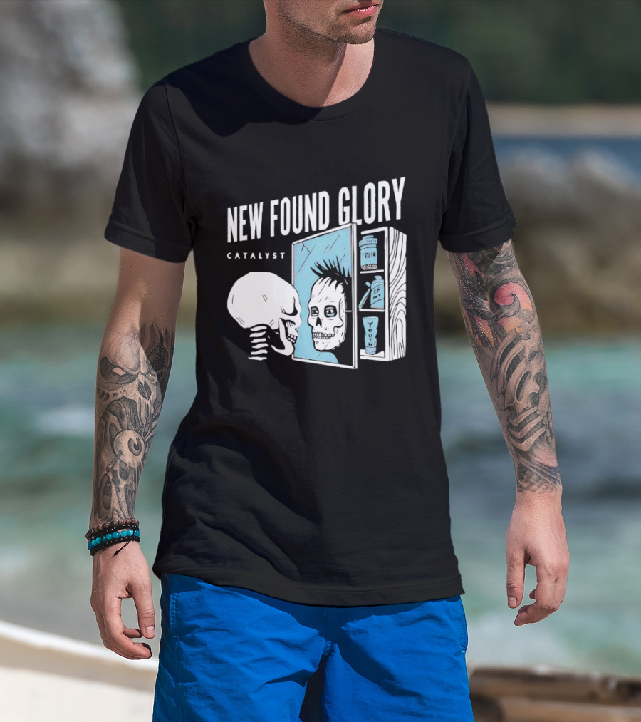 New Found Glory Catalyst Reflective Skull Punk Rock Alternative T-Shirt