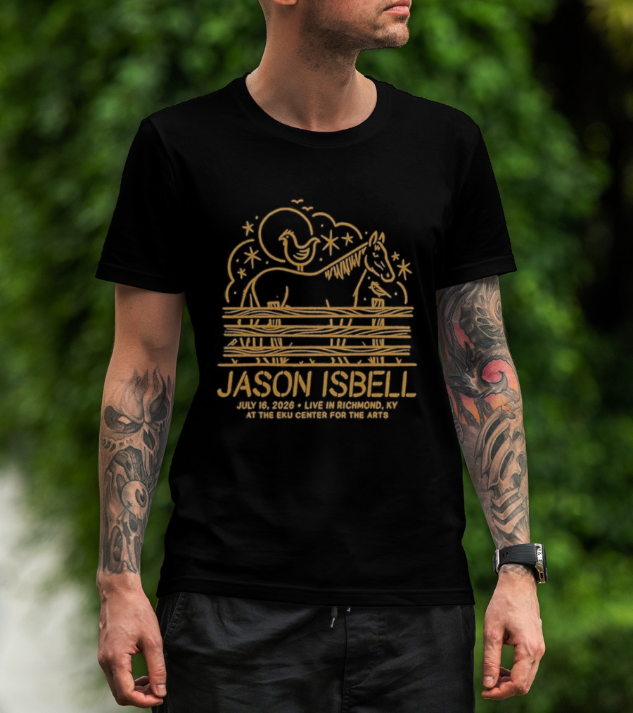 Jason Isbell And The 400 Unit Horse And Moon Print Richmond KY Jul 16 2026 Tour T-Shirt